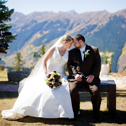 Bride and Groom on Aspen Mountain