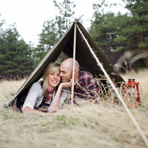 Couple Photos Camping Tent