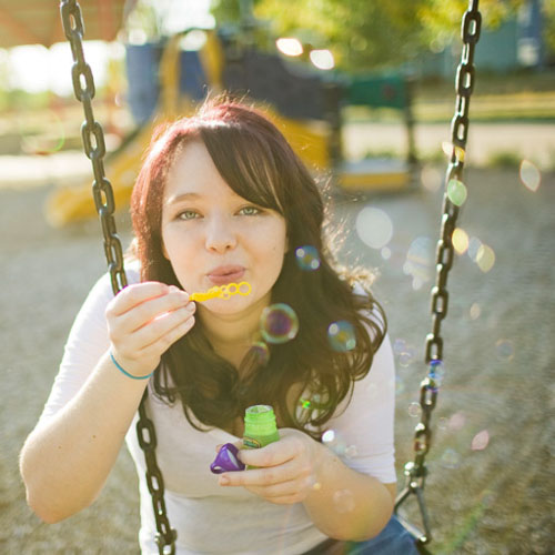 Senior Photos with Bubbles