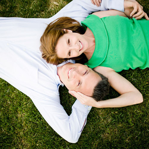 Couple in Grass from Above