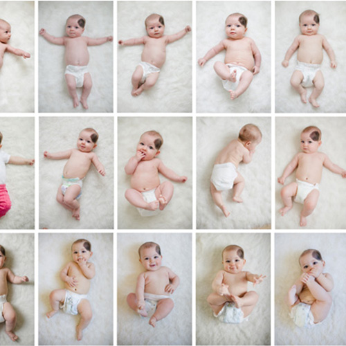 weekly Baby Photos One Year Collage