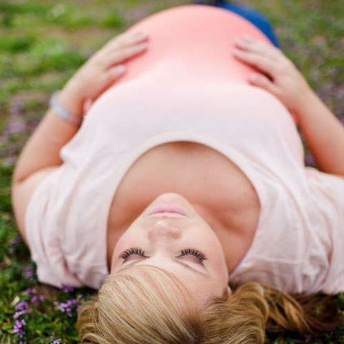 Maternity Photo in Grass