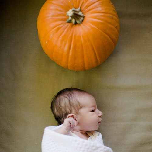 Newborn and Pumpkin