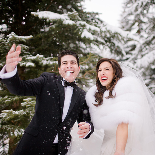 snowy vail winter wedding
