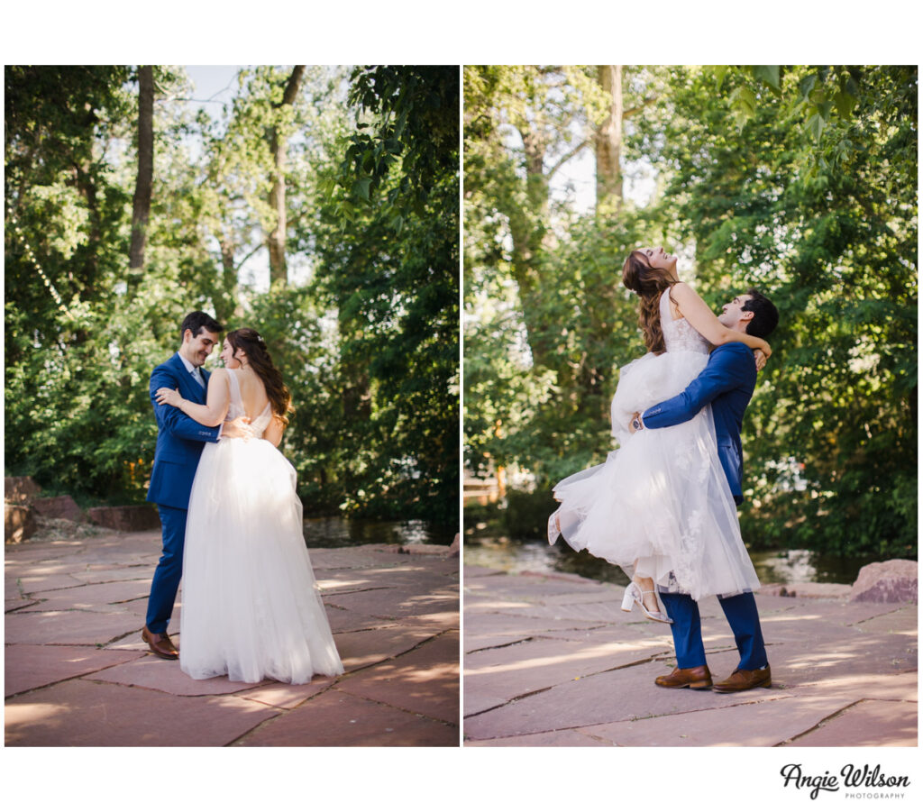 Lyons Farmette wedding first dance by the river