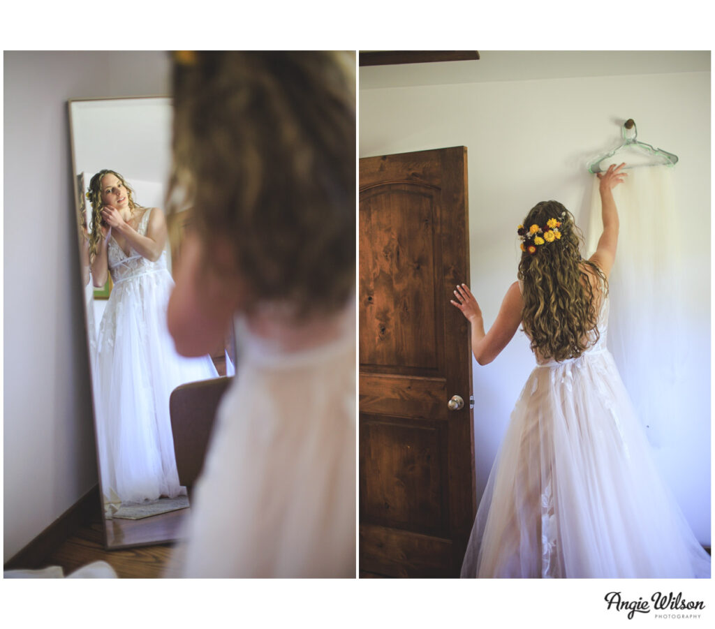 Bride getting ready at the Lyons Farmette
