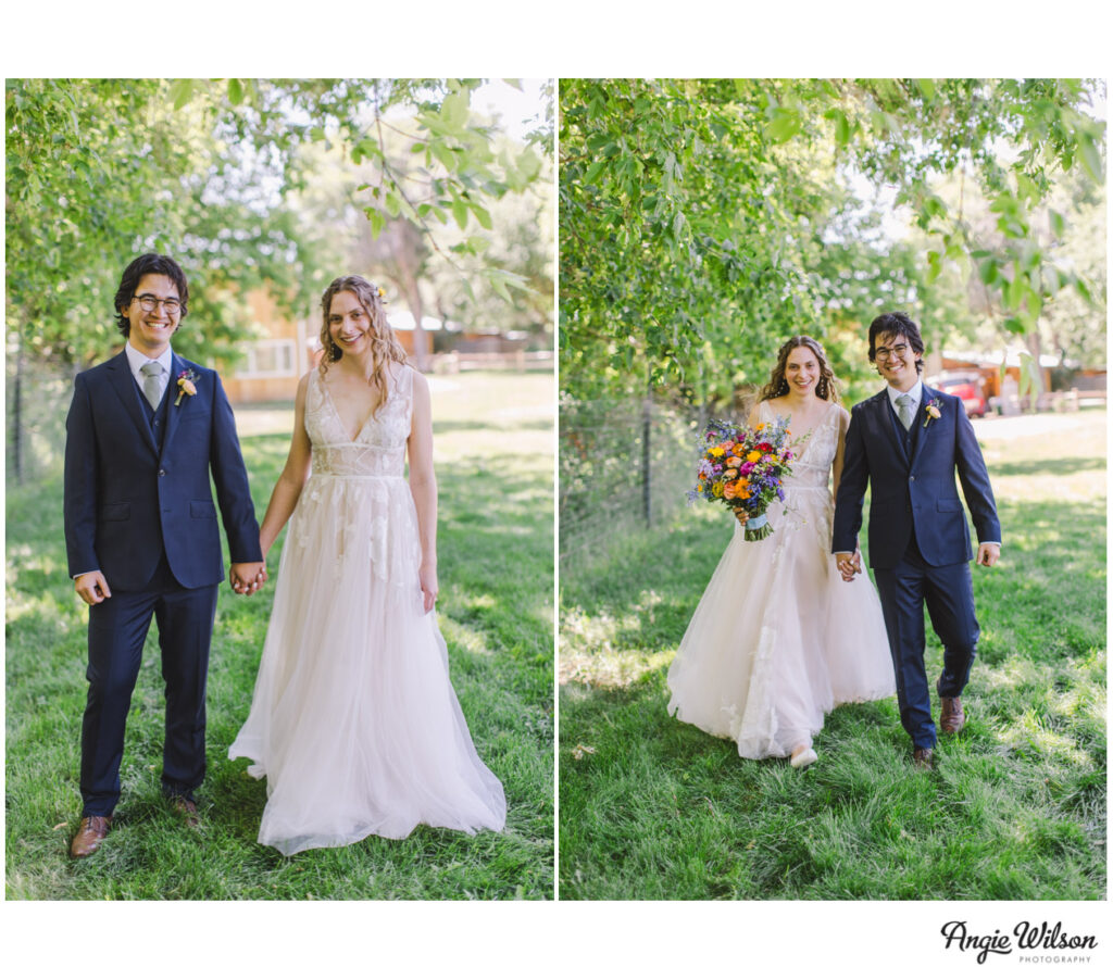 bride and groom at the Lyons Farmette